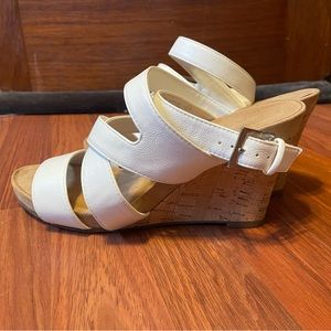 White Aérosoles strappy wedge sandals